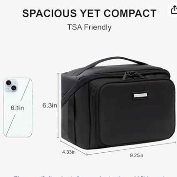 Everfun Travel Toiletry Bag For Men And Women Dopp Kit Wide Open Makeup Cosmetic - Picture 2 of 6